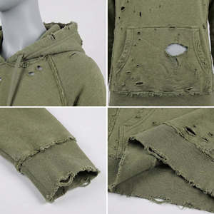 เสื้อฮู้ดดี้ผู้หญิงสไตล์เท่ห์ ใส่สบาย ทนทาน เหมาะกับลุคคนเมืองและการสวมใส่ในชีวิตประจำวัน ดีไซน์เก๋ไก๋พร้อมรายละเอียดแบบดิสเทรส - Product Image 6
