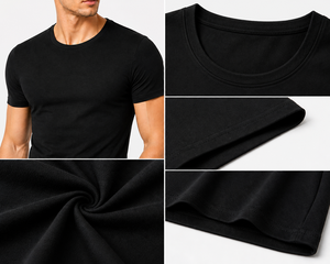 เสื้อยืดทรงเข้ารูป ผ้าคอตตอนผสมพรีเมียม สวมใส่สบาย ระบายอากาศได้ดี เย็บอย่างทนทาน เหมาะสำหรับใส่ไปยิมหรือใส่ลำลอง - Product Image 5