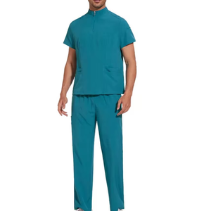 Tenue d'opération unisexe sans manches à col montant, ensemble de blouses pour infirmières et médecins, idéal pour les spas de beauté et les hôpitaux, robe de travail séparée - Product Image 1