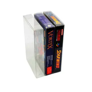 غلاف ألعاب من البلاستيك الشفاف لألعاب نينتيندو SNES N64 واقي صندوق الخرطوشة