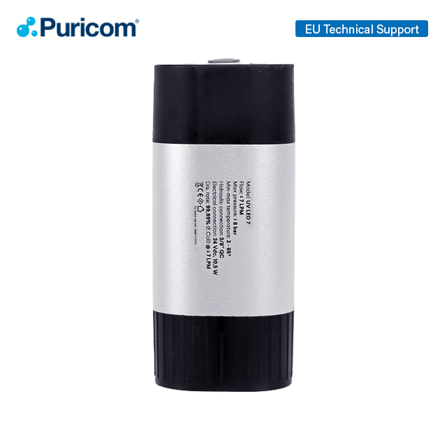Puricom Taiwan Portable EU Standard UV LED Electric Water Purifier – Model UVD-0071, DC 24V, 7L/min Flow