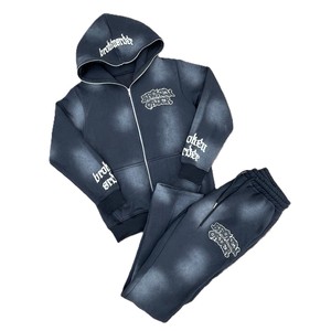 Breaktheorder Full Zip Hoodie and Pants Set Streetwear Tracksuit Unisex Adult Autumn Breathable Polyester <b>Jogging</b> <b>Suit</b> - Product Image 1