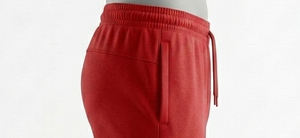 Pantalon de survêtement rouge pour homme, taille élastique, en tricot double interlock 100 % polyester, poids moyen, respirant, séchage rapide, poches latérales, décontracté - Product Image 5