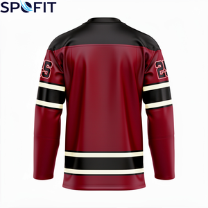 Jersey de Hockey sobre Hielo Personalizado OEM, Transpirable, 100% Poliéster, Uniforme de Hockey sobre Hielo para Equipo con Impresión por Sublimación y Transferencia de Calor - Product Image 6