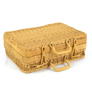 Maletín tejido para picnic, viajes, suministros al por mayor, juego de maletas de ratán ecológicas. - Product Image 5