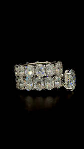 Fine Jewelry Sterling Silver 925 Vvs 3.5Carat Oval Cut Moissanite Diamond Full Eternity <b>Ring</b> Hip Hop Band Two <b>Ring</b> <b>Set</b> For <b>Women</b> - Product Image 5