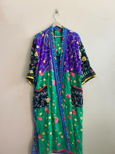 Kimono Largo Vintage para Mujer, con Bordado Floral, de Georgette, Estilo Phulkari, Informal, de Verano, Talla Grande, de Secado Rápido, para Regalo - Product Image 4
