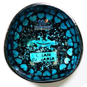 Offre Spéciale – Bol en Noix de Coco en Stock – Meilleure Vente – Motif Mosaïque Bleu Turquoise Vintage – Plat Décoratif Écologique à Motif Lézard pour Cadeaux - Product Image 1