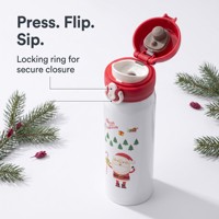 Gobelet isotherme de Noël 500 ml avec revêtement en acier inoxydable 304, couvercle à clapet verrouillable et logo personnalisé