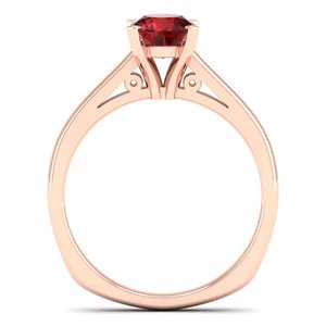 REYES Wholesale Price 925 Sterling Silver Moissanite Engagement <b>Rings</b> 14K 18K Gold Plated <b>Garnet</b> Gemstone Women Fine Jewelry - Product Image 4