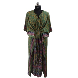 เสื้อคลุมชุดนอนผ้าไหมสไตล์วินเทจสำหรับผู้หญิง,ชุดนอนสีเขียวเสื้อคลุมผ้าไหมรีไซเคิลเสื้อคลุมสำหรับฤดูร้อนขนาดพลัสไซส์ - Product Image 1