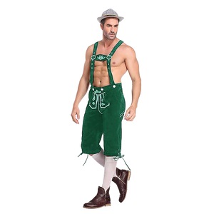 Costume d'Oktoberfest décontracté de qualité supérieure, respirant, à simple boutonnage, pour hommes, classique, en cuir Lederhosen bavarois - Product Image 4