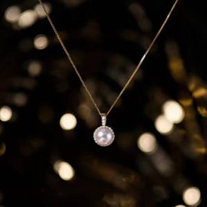 ชุดสร้อยคอมุกน้ำจืดขนาด 5-6 มม. สำหรับผู้หญิง สไตล์หรูหราเบาๆ พร้อมจี้มุกทรงกลมขนาดเล็ก และต่างหู - Product Image 3