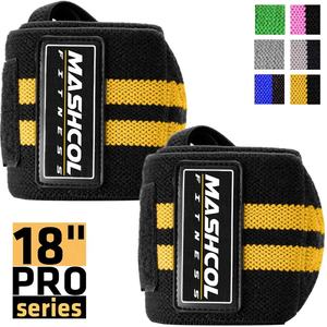 Muñequeras elásticas profesionales de alta resistencia de 18 pulgadas personalizadas, muñequeras de entrenamiento de gimnasio transpirables con gancho para levantamiento de pesas - Product Image 5