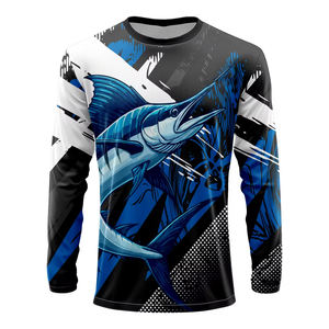 Chemise de protection solaire à manches longues en polyester et élasthanne pour hommes, designs personnalisés, protection UV SPF UPF 50+, rashguard, t-shirts de pêche et de natation - Product Image 2