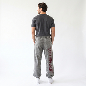 <b>Men</b>’s Fleece Polyester Sweatpants Distressed Embroidered Joggers Custom Streetwear Wid Leg Heavyweight Warm Sweat Pants <b>Men</b> - Product Image 2