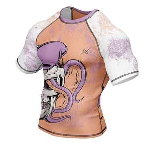 Custom Sublimation Print <b>Men's</b> Rashguard <b>Compression</b> <b>Shirt</b> MMA BJJ Jiu Jitsu Gym Wear Short Sleeve Tactical Fitness Training Top - Product Image 2