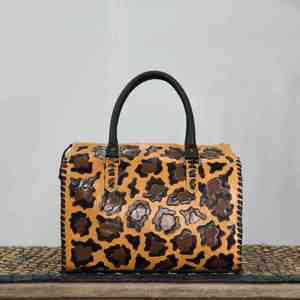 Nuevo Bolso de Mano de Cuero Genuino de Diseñador de Lujo, Más Vendido, con Estampado de Leopardo, Asa Superior y Cierre de Cremallera para Mujer - Product Image 1