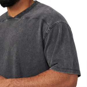 Nueva Camiseta Moderna de Moda al por Mayor con Lavado Ácido, Material Agradable para la Piel, 100% Algodón, Ropa Casual, Camiseta con Lavado Ácido - Product Image 3