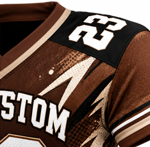 Maillot de football américain en gros, impression numérique personnalisée, numéro d'équipe, uniforme sportif, maille polyester légère et respirante - Product Image 4