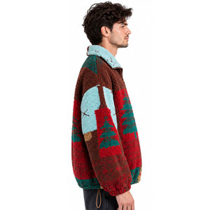 <b>Fleece</b> Jacket Winter Patchwork Christmas Tree Snowman Zipper Stand Collar Unisex Casual Thick Warm <b>Sherpa</b> <b>Fleece</b> Jacket - Product Image 5
