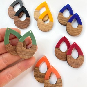 Pendientes de Madera de Mango y Resina, Accesorio de Moda para Mujer, Joyería de Moda - Product Image 4