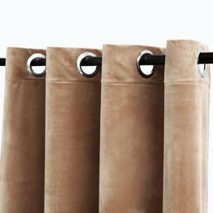 Beige 54 "x 63" tende oscuranti velluto con anelli Set 2 pezzi - Product Image 3