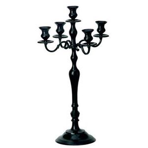 Grand chandelier en métal argenté à 5 bras, support de bougies, centre de table pour salle à manger, décoration de mariage, hôtel, maison - Product Image 6
