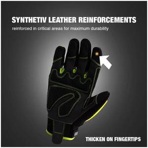 Guantes de Trabajo de Cuero Resistentes a Impactos con Protección Antideslizante y Anticorte, Guantes de Mecánico Ligeros para Trabajos de Uso General - Product Image 2