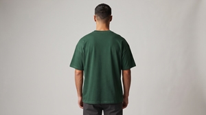 เสื้อยืดคอกลมแขนสั้นสีเขียวเข้มสำหรับผู้ชาย ทรงปกติ ผ้าเจอร์ซีย์ถักจากผ้าฝ้าย สีพื้น สวมใส่สบาย ระบายอากาศได้ดี ไม่เป็นขุย น้ำหนัก 180 กรัม - Product Image 4