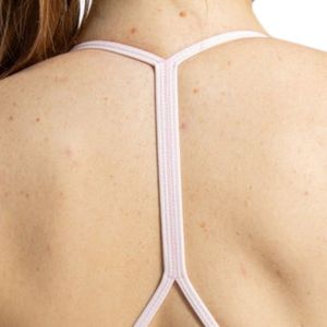 Sujetador deportivo Racerback para mujer, color rosa rubor, soporte medio, ligero, elástico, para gimnasio, entrenamiento y ropa deportiva. - Product Image 4
