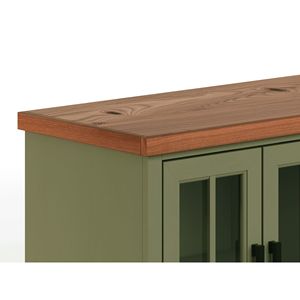 Bridgevine Home 97-Inch <b>Fireplace</b> <b>TV</b> Stand Console Minimal Assembly Required Sage Green Fruitwood Finish for <b>TVs</b> up 100-Inches - Product Image 5