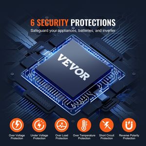 Inverter di Potenza a Onda Sinusoidale Modificata 5000W da DC 12V a AC 120V con Display LCD, 6 Prese AC, 2 USB e 1 Porta Type-C - Product Image 5