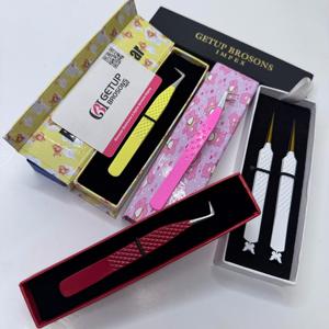 แหนบตัดขนตา GETUP BROSONS IMPEX แบบปลายเรียบ สแตนเลสสตีลเคลือบผง 90 องศา รุ่น Butterfly Cutout สีเงิน - Product Image 1