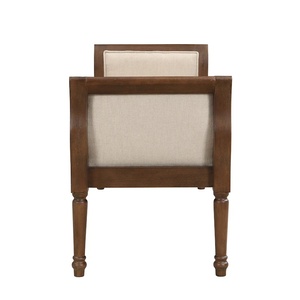 Taburete Otomano de Madera de Caoba Sólida y Duradera Java Furni Craft con Tapicería de Tela, Diseño Tradicional Estilo Hospitalario para Uso en Interiores - Product Image 3