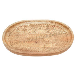 Best Selling Customized Design Natural Mango Wood Serving Tray Wooden Oval Shape Tabletop Platter for Serving and Decor - Product Image 2