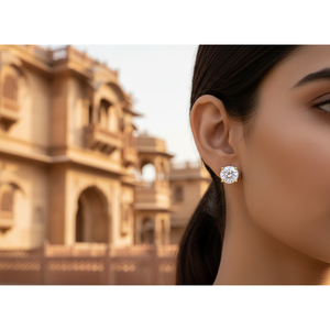 Pendientes de Diamantes Redondos de Corte Brillante en Oro Amarillo para Mujer, Color G, Naturales, Certificados por GIA, Joyería Clásica de Compromiso - Product Image 4