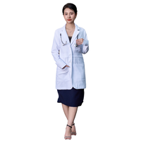 Mantel lab kualitas terbaik, seragam pabrik VN dokter apoteker lengan pendek medis dengan logo pria/wanita katun-fmf