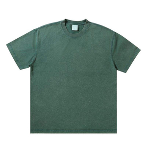 Camiseta Casual para Hombre, Diseño OEM Personalizado, Tejido Grueso, Efecto Desgastado por el Sol, Transpirable, Estilo Vintage, Precio Económico, Venta al Por Mayor - Product Image 2