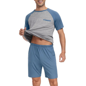 Wholesale Summer Men's <b>Knitted</b> 2-Piece <b>Sets</b> Shorts T-shirt 100% Bamboo Fiber Breathable Quick Dry Casual Tracksuits Customized - Product Image 6