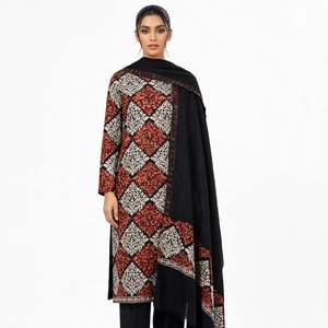 Custom Machine Embroidery Suit Women 3 Piece Embroidered Wool Salwar Kameez Set Traditional Outfit OEM ODM Indian Pakistani - Product Image 4