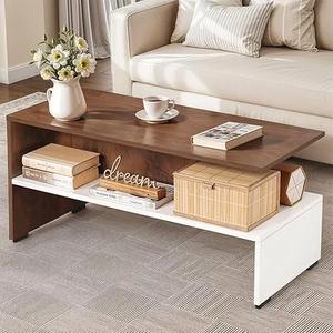 Mesa de Centro Cuadrada Extensible Moderna para Sala de Estar, Mesa de Madera con Almacenamiento, Diseño de Muebles Contemporáneos para el Hogar - Product Image 1