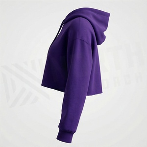 Sudadera con Capucha Corta Personalizada para Mujer, con Insignia, Ligera, Informal, Deportiva, a la Moda, para Invierno - Product Image 3