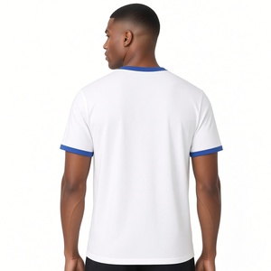 <b>White</b> Royal Blue <b>Men</b> <b>Short</b> <b>Sleeve</b> Crew Neck T <b>Shirt</b> with 1914 Chenille Embroidery Number College Fraternity Casual - Product Image 2