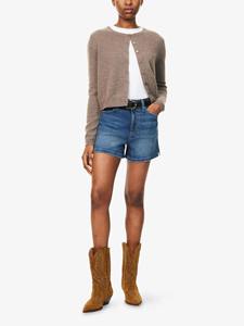 Shorts en jean pour femme de haute qualité, taille haute, coupe large, ourlet cousu, décontractés, pour la gym et l'été, faible MOQ - Product Image 3