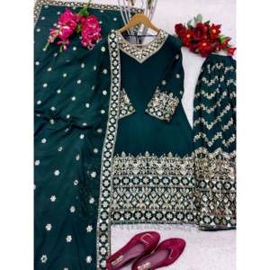 ชุดราตรีดีไซน์เนอร์ชุดปาร์ตี้สวมใส่กับ sarara และ dupatta หรูหราและมีสไตล์ - Product Image 1