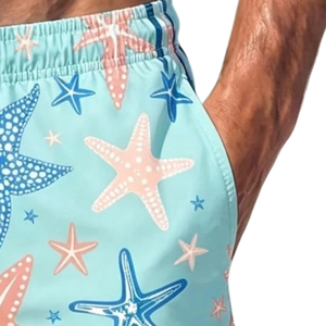 Mens <b>Animal</b> Print Breathable Quick Dry Swim Shorts Elastic Waist Drawstring Casual Summer Board Shorts - Product Image 5