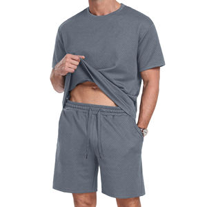 Conjunto de Verano de Talla Grande con Diseño Personalizado, Camisetas para Hombre con Estampado Geométrico de Alta Calidad y Bolsillos Laterales, Hecho en Pakistán - Product Image 2