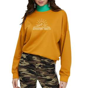 Ropa Profesional Transpirable para Mujer de Talla Grande, Sudadera con Hombros Caídos y Cuello Redondo, Blusas y Tops para Dama - Product Image 5