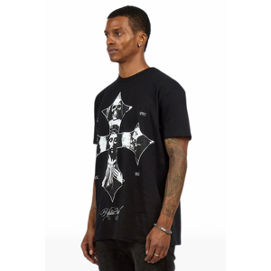 High Quality 100% Cotton Black Men's T-shirts Heavyweight Oversized <b>Tshirt</b> Printing Custom T Shirt For Men - Product Image 4